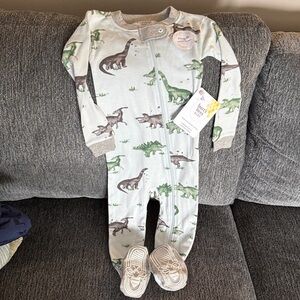 Burt's Bees Baby Dinosaur Print Onesie NWT